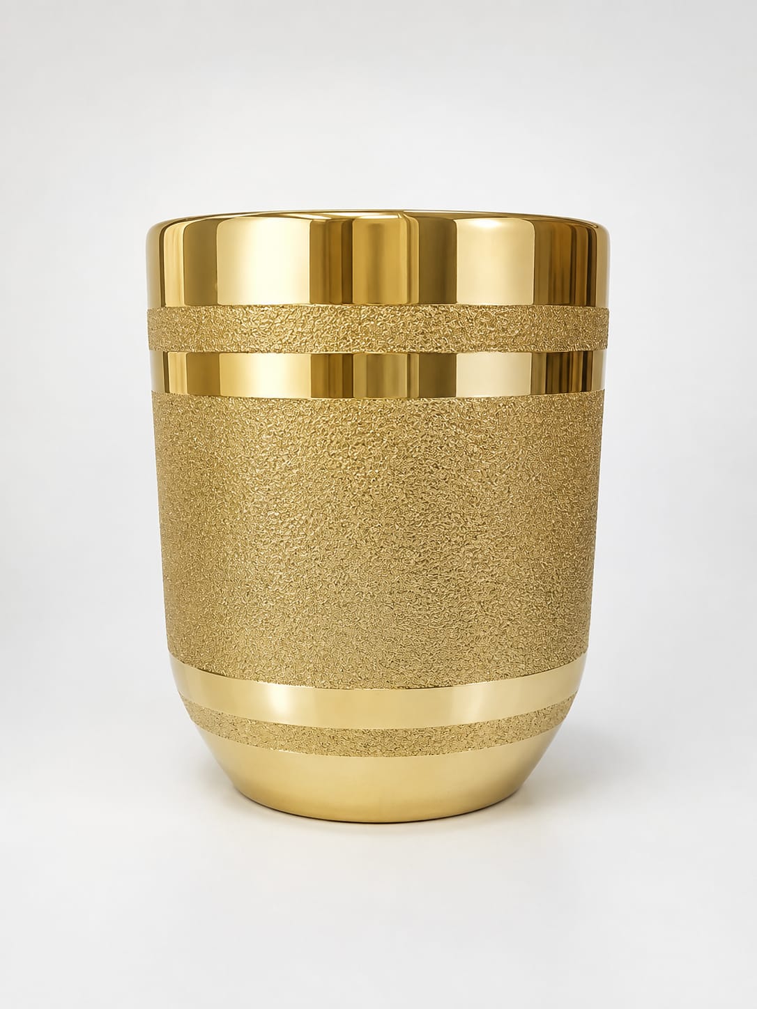 12" Dual-Texture Gold Ceramic Tumbler Pot