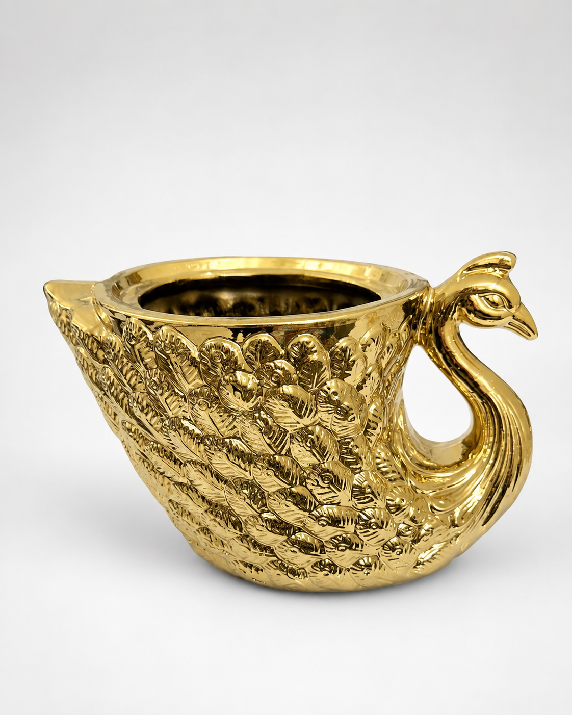 Golden Peacock Decorative Bowl