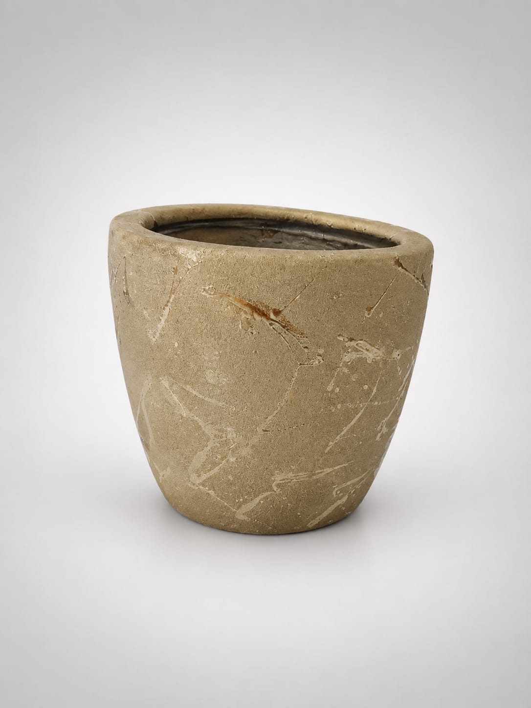 Rough Texture Round Dull-Gold Pot